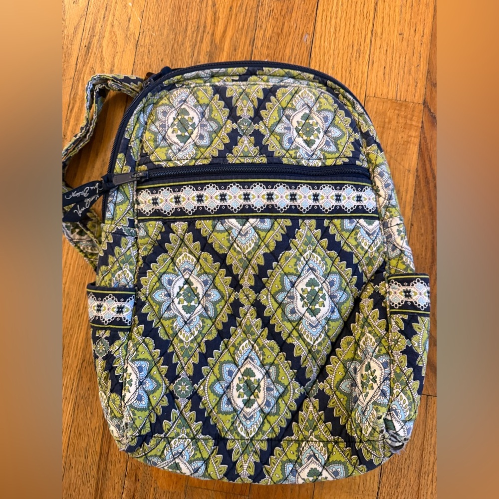 Vera Bradley Cambridge Green Quilted Mini Backpack | Retired Pattern